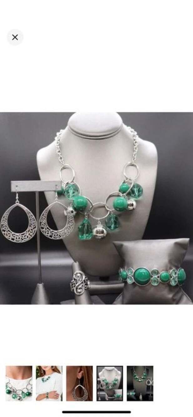 5pc Curated Green jewelry bundle set -paparazzi
